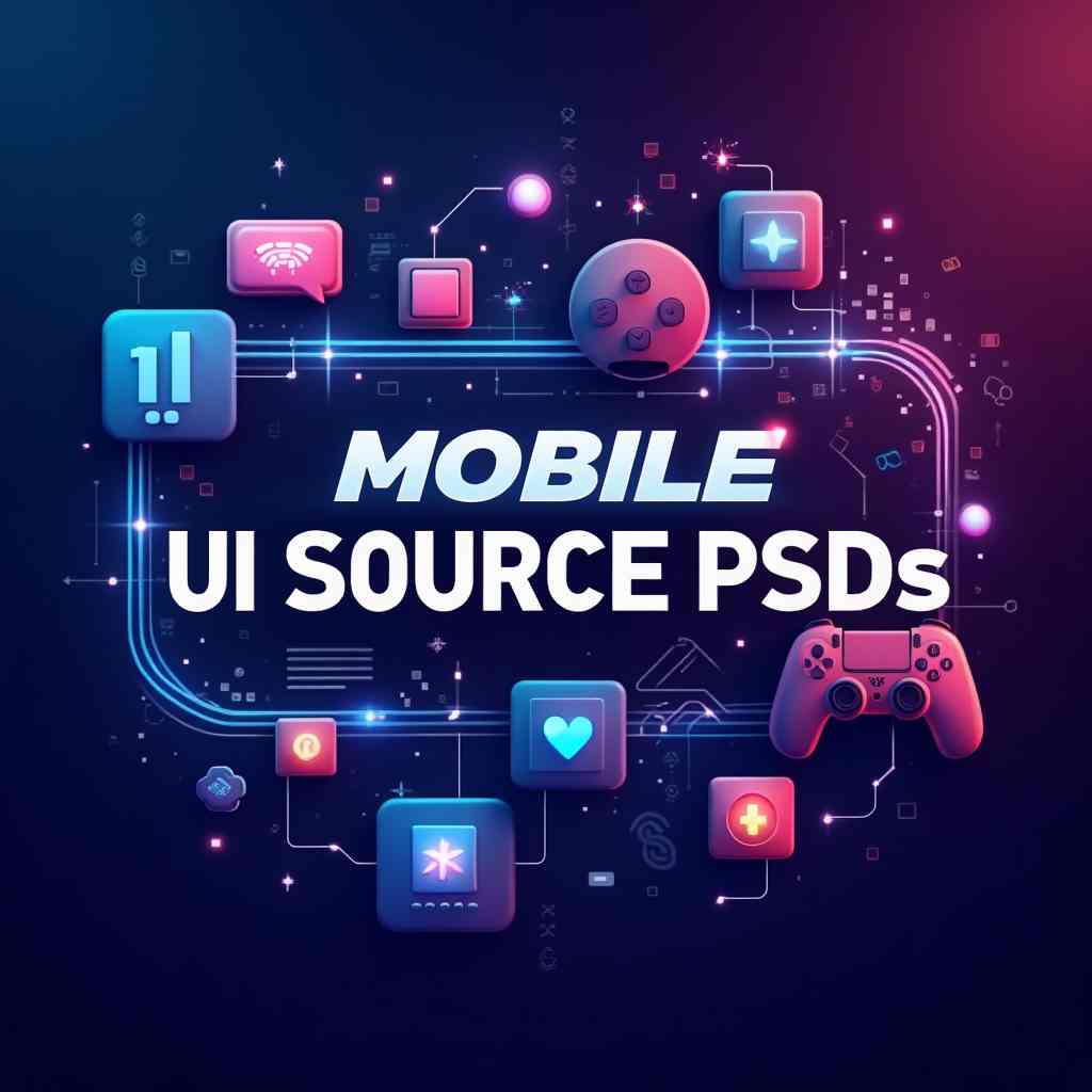 Mobile game UI source psd material